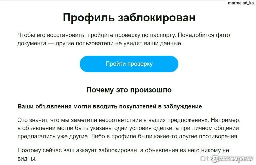 Почему профиль на Авито снова заблокировали после редактирования двух объявлений